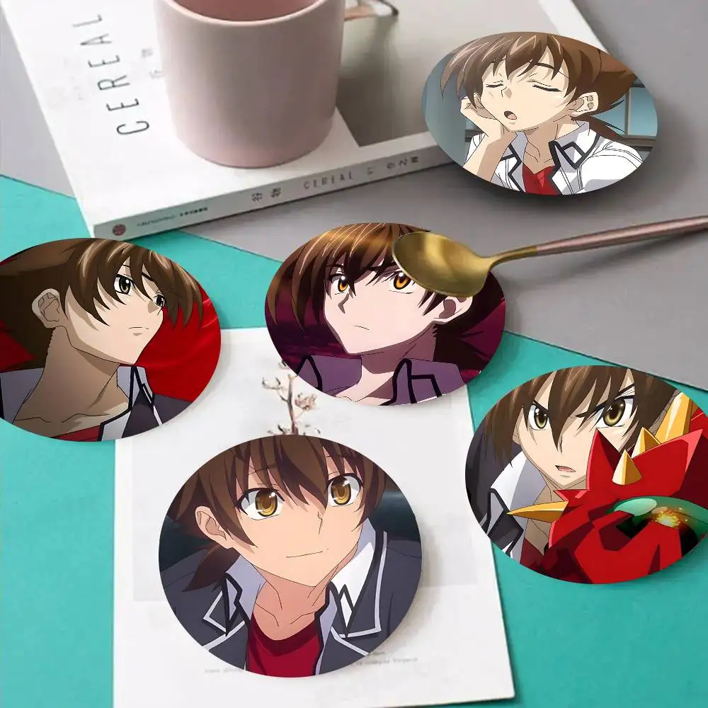 1pc Issei Hyoudou High School DxD Wooden Coaster Colour Printing Cup Mat Home Desk Decoration Gifts