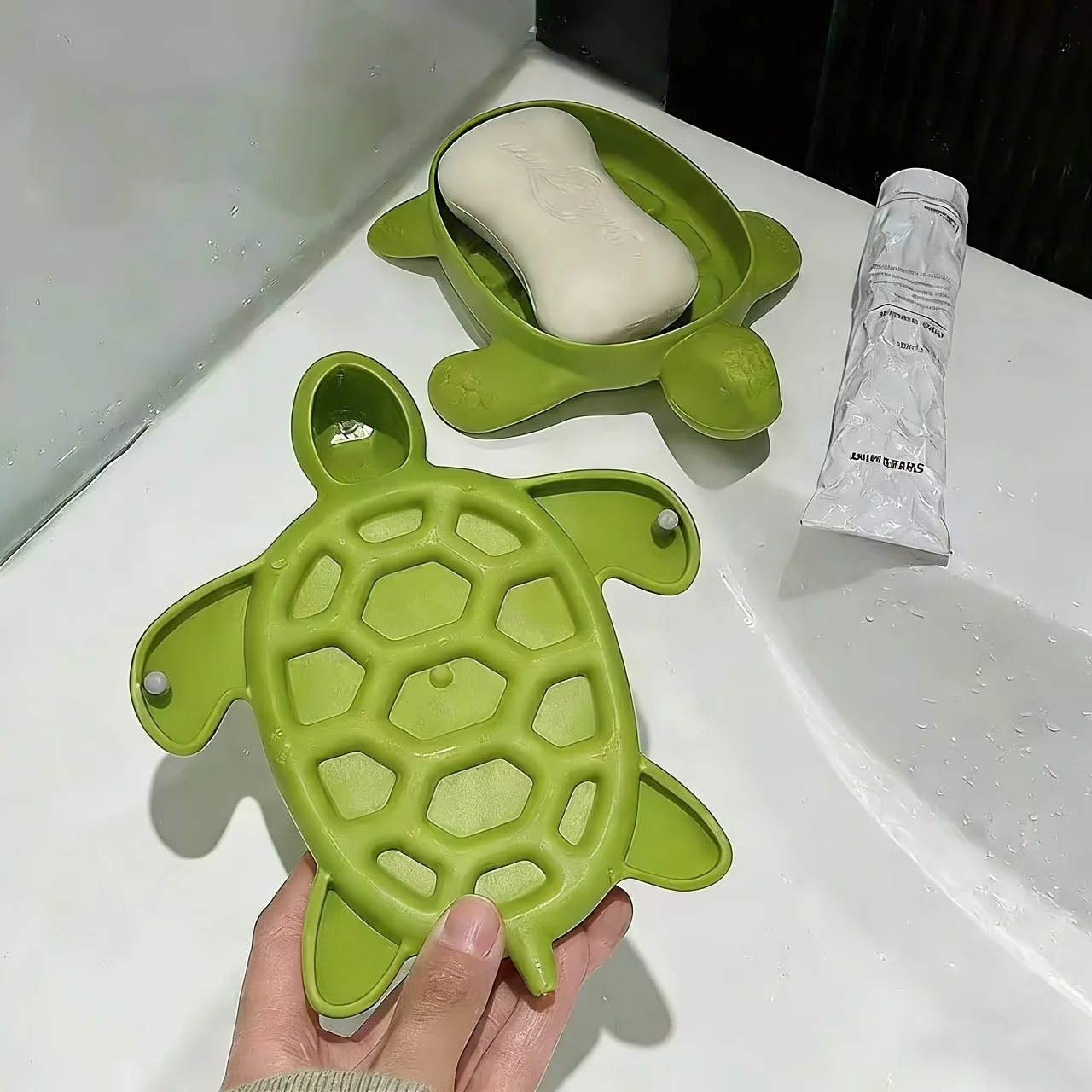Cartoon Turtle Soap Box, Cute Creative Soap Tray, Drain Design No Standing Water, Bathroom Toiletry Storage Holder