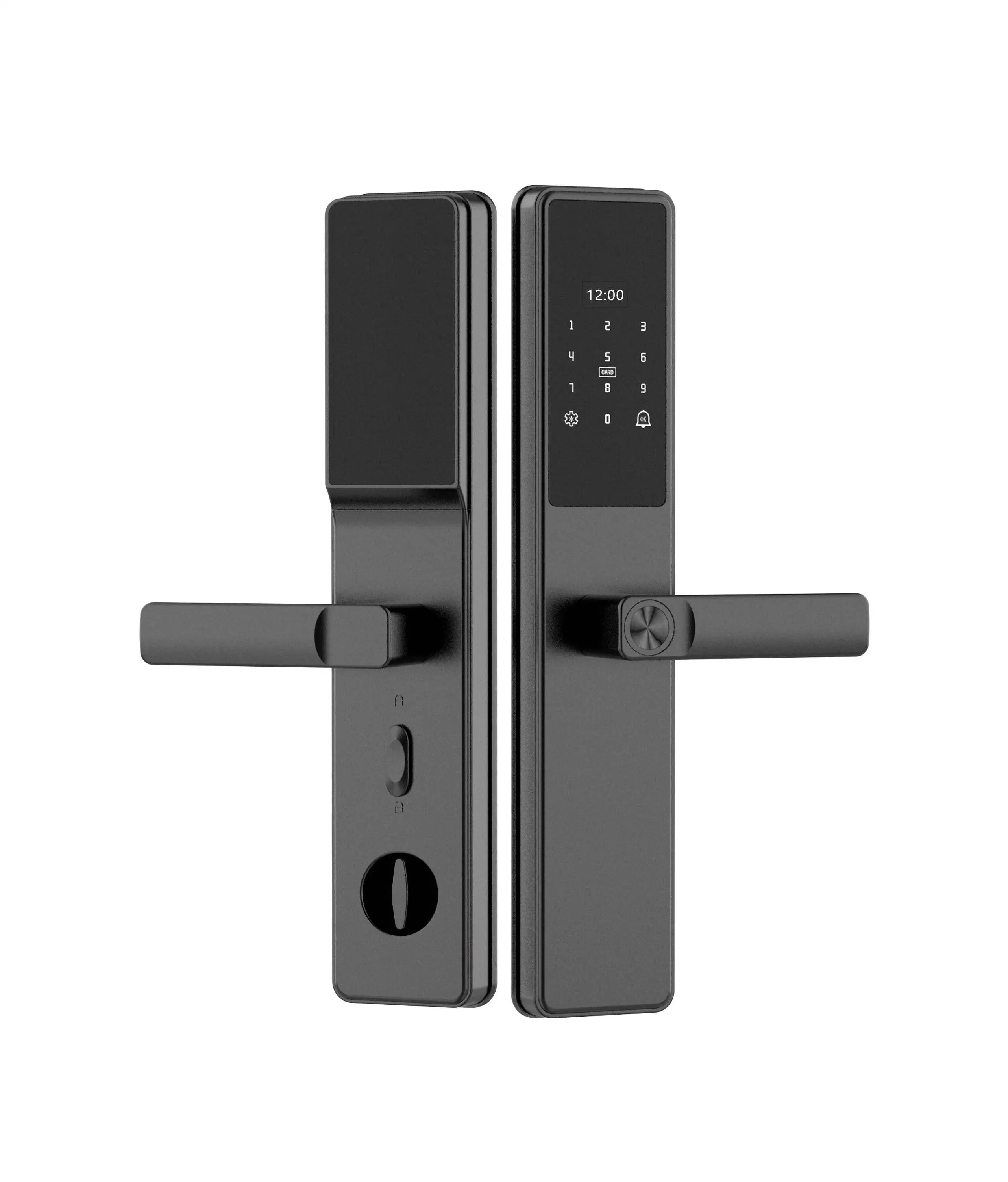 Smart Weatherproof Door Lock Fingerprint Keypad Password Card App Control Aluminium Alloy Handle for Wood Steel Doors