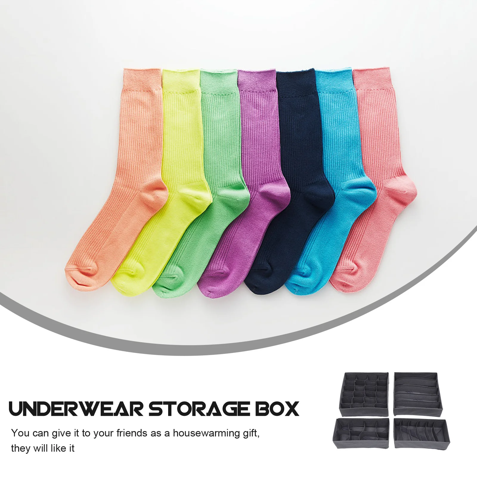 

4Pcs Underwear Storage Boxes Divided Drawer Organizers Non Woven Fabric Sock Container Bra Organizer Closet Sock Container