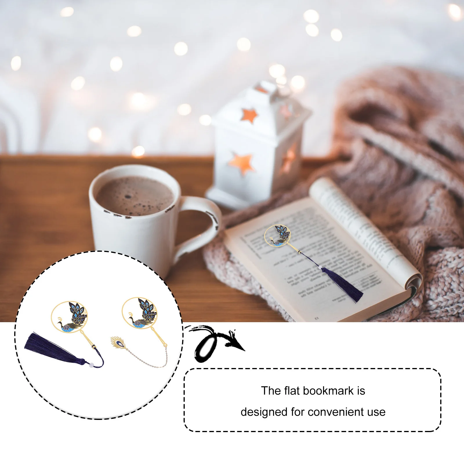 

2Pcs Peacock Bookmark Vintage Metal Pendant Tassel Metal Hollow Page Marker Reading Gift for Students Writers Art Bookmarks