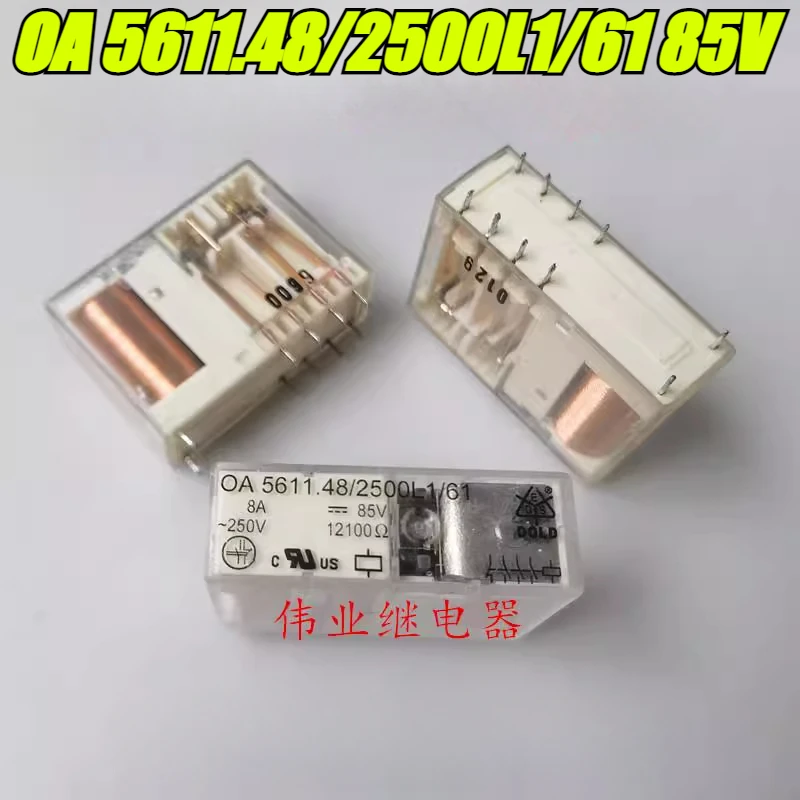 

(Б/у оригинал) 1 шт./лот 100% оригинальное реле:OA 5611.48/2500L1/61 85 В реле безопасности 10 контактов 8A три открытия один закрытый