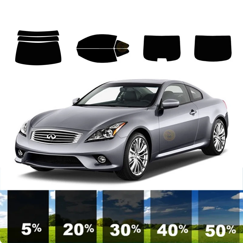 precut Removable Window Tint Film For Car 100% UVR 5%-35%VLT Heat Insulation Carbon ﻿For INFINITI Q60 2 DR COUPE 2014-2015