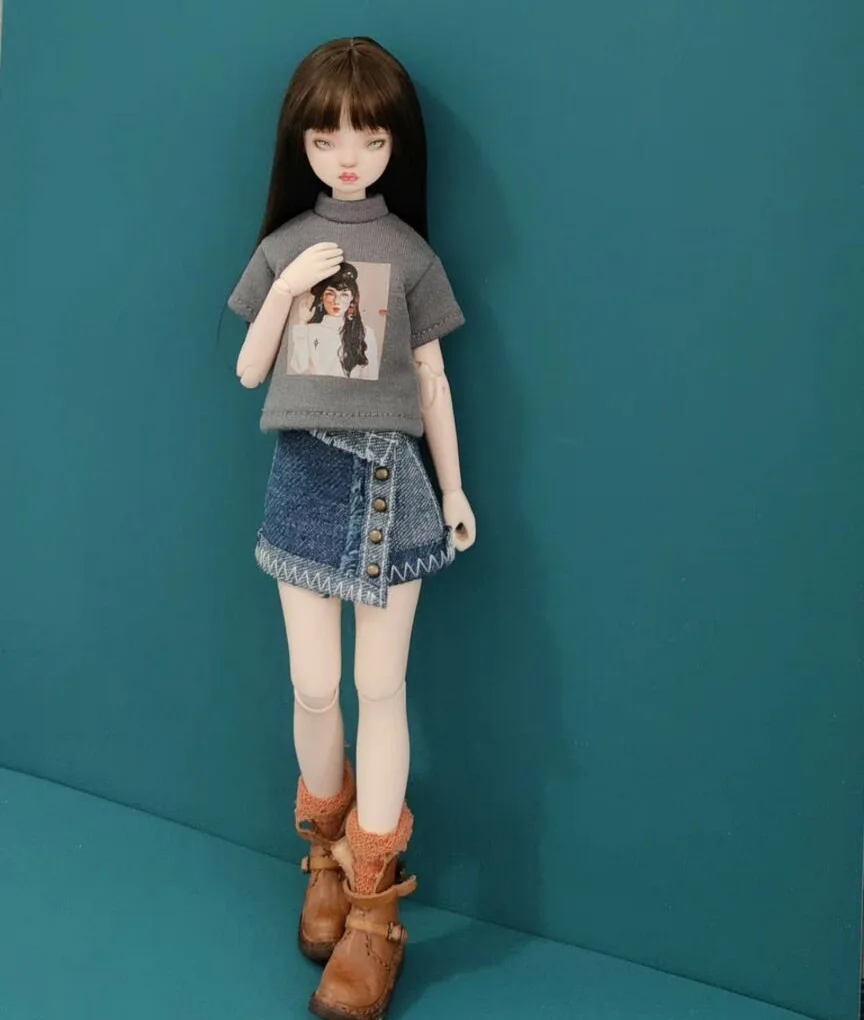 Tenue de poupée Blythe à manches courtes, jupe courte, chaussettes, vêtements de style loisirs, convient pour Pullip,Ob22, 1/6, Licca, chaud, 24/26, 30cm, 3 pièces