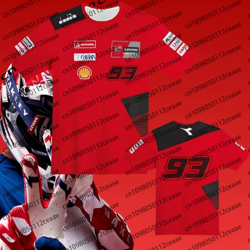 

3D Printed Motorcycle T-shirt, Personalized Breathable Speed Drying Oversized Size for Ducati Men and Women Riding Outdoor Top