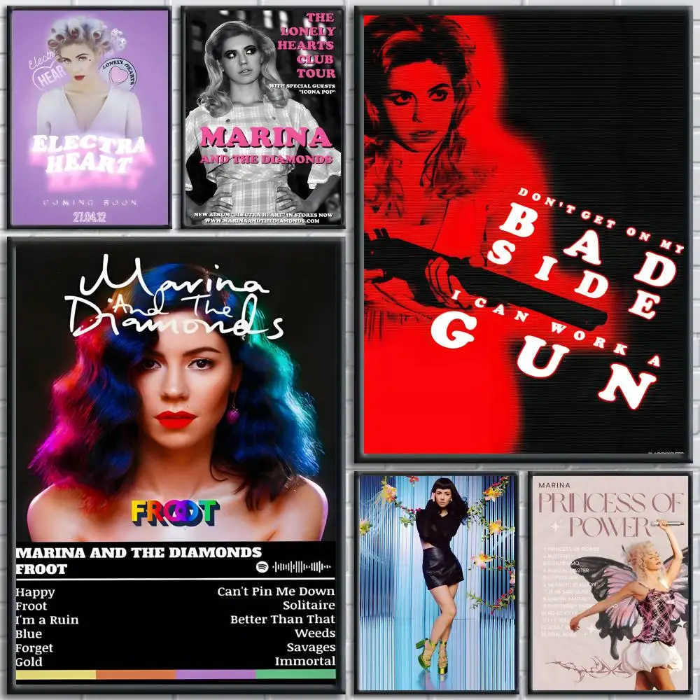 Marina and the diamonds Music Album Poster HD Self Adhesive Waterproof Wall Art Ideal for Home Office Dorm Bedroom Great Gift