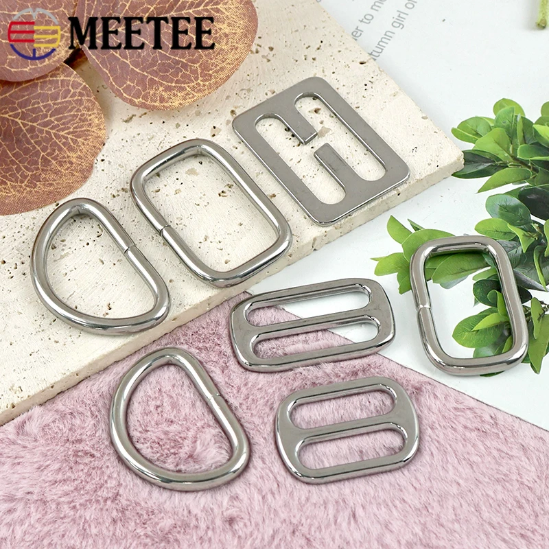 

5/10Pcs 20-38mm Stainless Steel Ring Buckle Pet Collar Connector Bag Strap Adjust Tri-Glide Slider Clasp Hardware Accessories