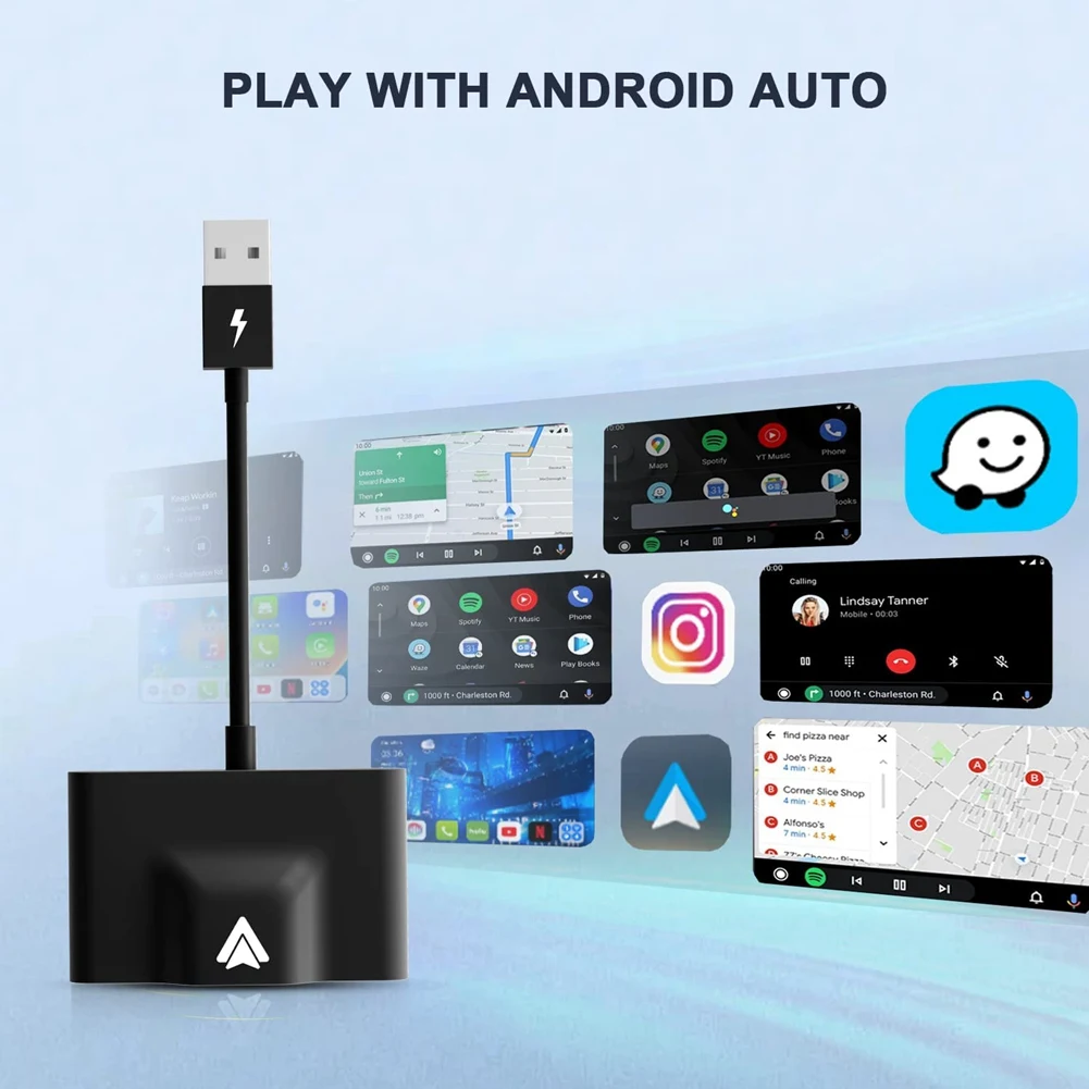 Android Auto Wireless Adapter for Wired Android Auto Car Plug & Play Easy Setup AA Wireless Android Auto Dongle_A02I