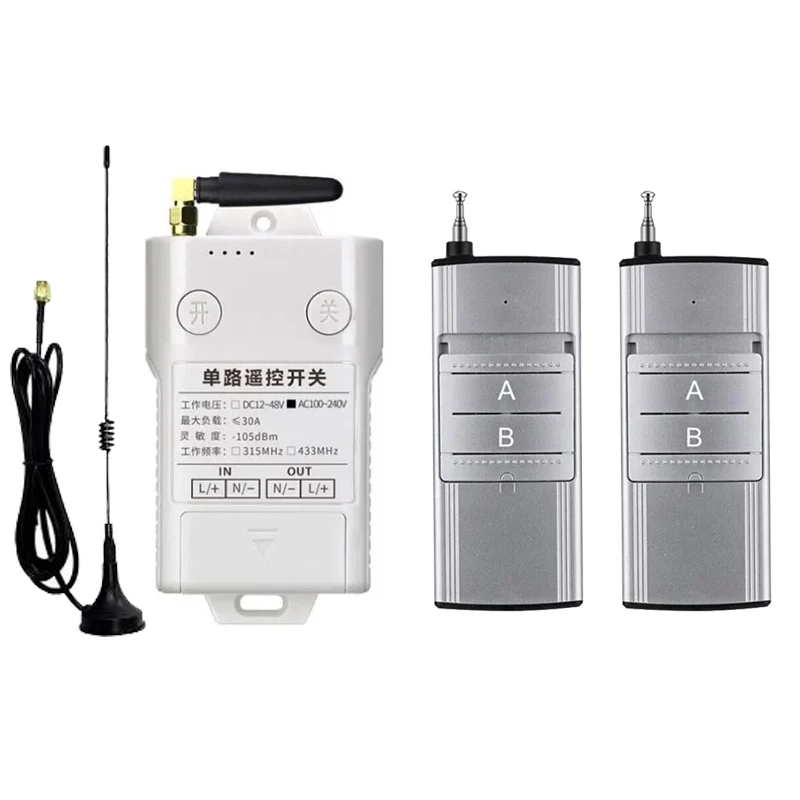 

1000 м Универсальный беспроводной переключатель дистанционного управления 433 МГц DC 12 В 24 В 48 В 30 А дистанционное реле включения и выключения для умной бытовой техники/свет