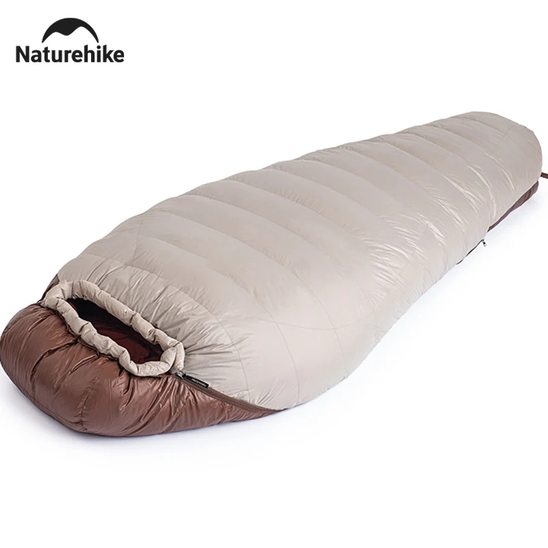 Naturehike Winter Mummy Duck Down Ultralight Camping Sleeping Bags 4 Seaon Hiking Waterproof Nylon Snowbird Travel Sleeping Bag