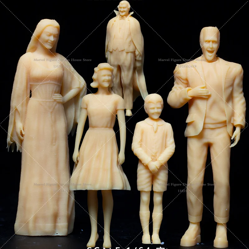 1/64 Scale Miniature Scene Dolls Un-panited White Figure Mini Female/Male Model Vampire Comedy With A Funny Humorous Style