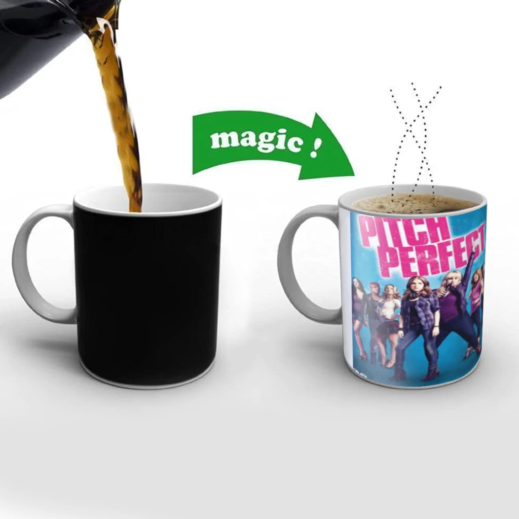 Pitch Perfect Film Comedy Creativity Change Color Chang mug Ceramic mug Hot Coffee Cup Breakfast Cup mug Friend Gift