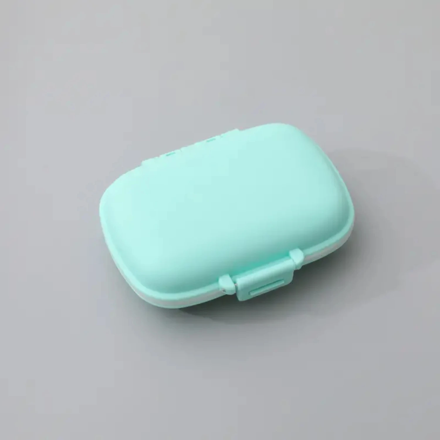 Blue Portable 1pc Moisture-Proof Small Pill Box for Pocket and Purse - 8-grid Travel Pill Organizer, Daily Pill Case, Vitamin Ho