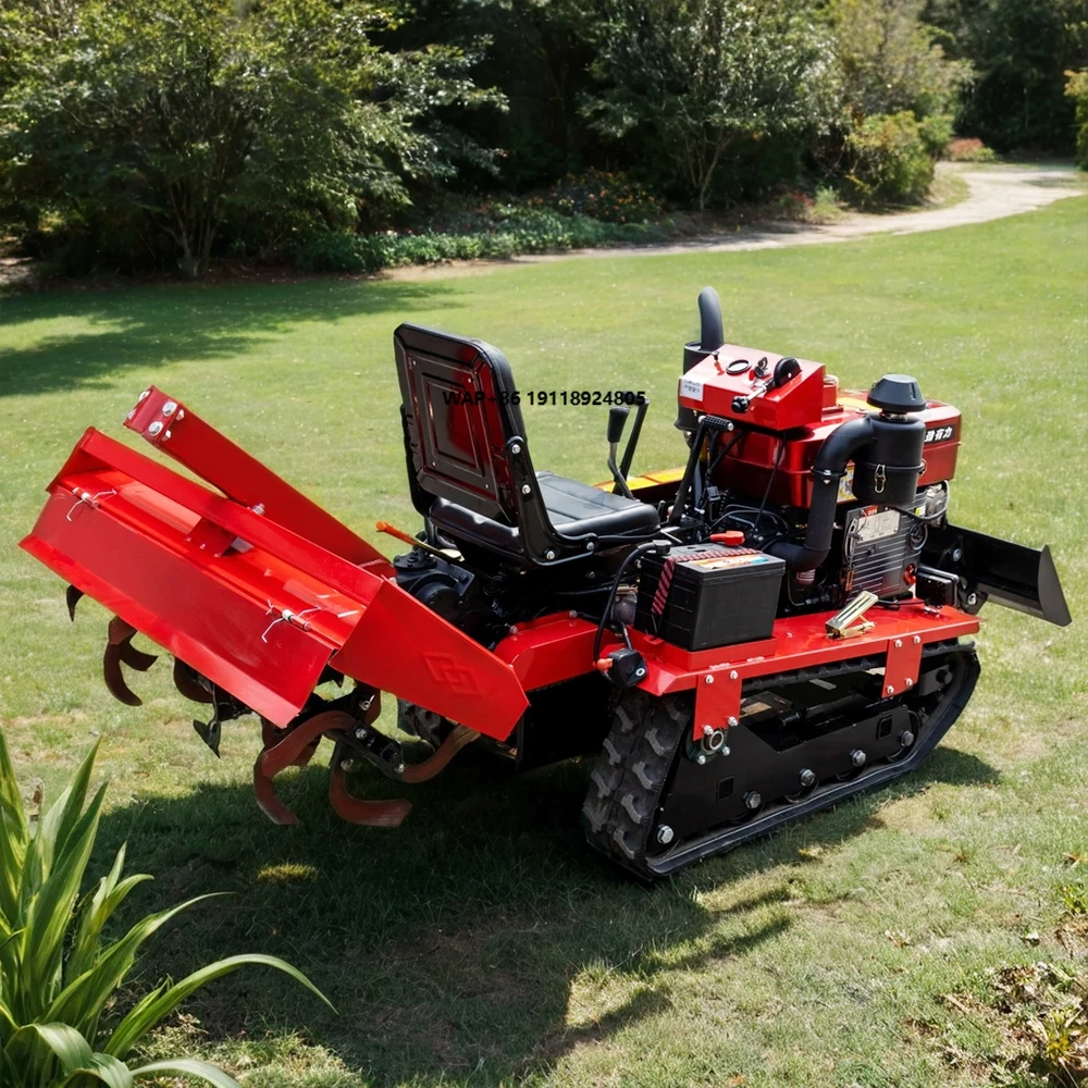 

High Efficiency Cheap Rotary Farming Tiller Cultivator Agricultural Machinery Crawler Rotary Tiller for Mixed Farming Dry Land