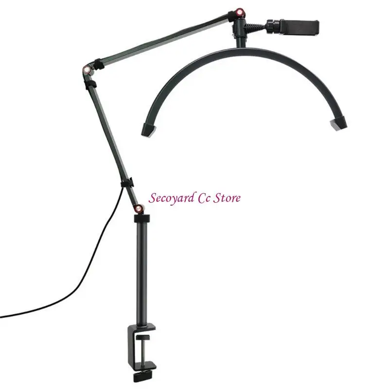 N3UC LED Half Moon Lash Light Floor LED Rings Lamp for Beauty Facials Skincare Studio