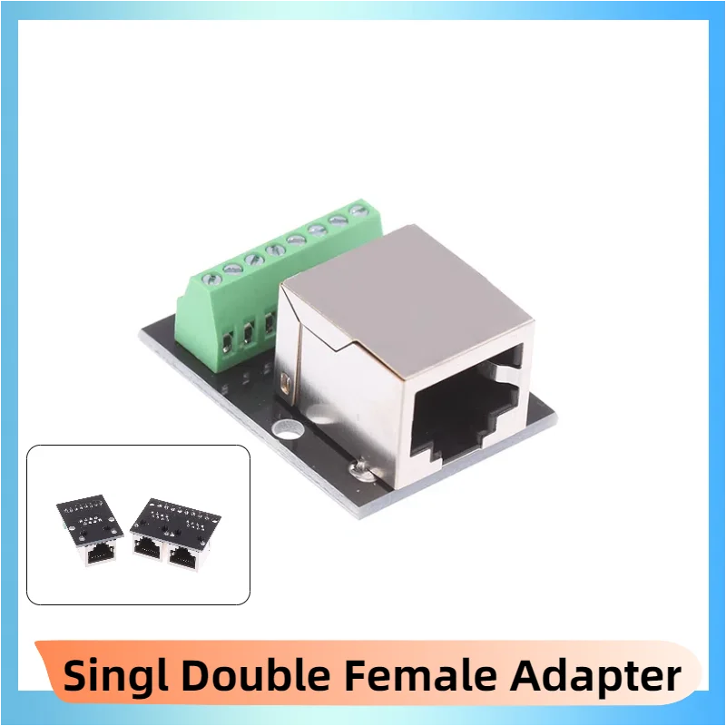 1PC RJ45 Single Double Female Adapter Board Network Conversion 3.5-Pitch Terminal to 8P Network for Data Communication