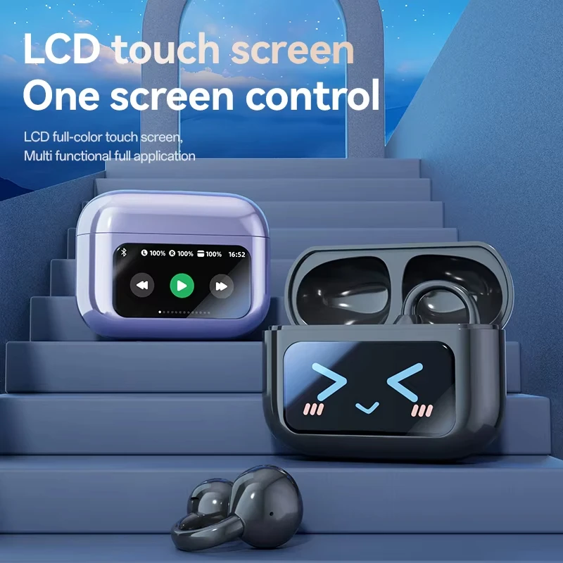 

M100 Clip on Bluetooth Smart Screen Earphones | Touch Screen | Smart Screen | Full Color Screen