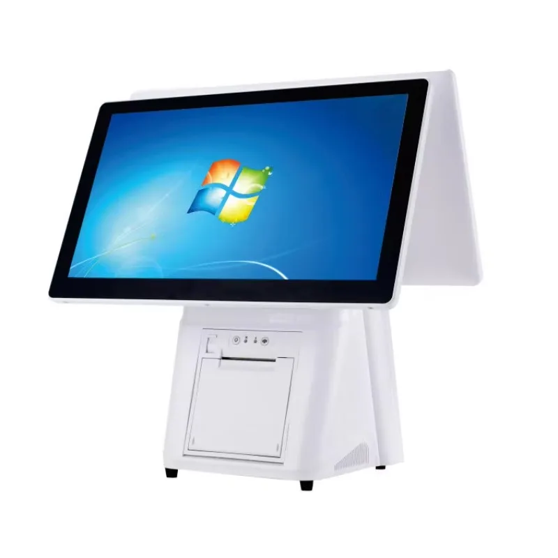 Dual 15.6inch Capacitive Touch POS System with I5/i7 CPU Windows 10/11 Wi-Fi 6 & Bluetooth 5.2 for Multi-Tasking