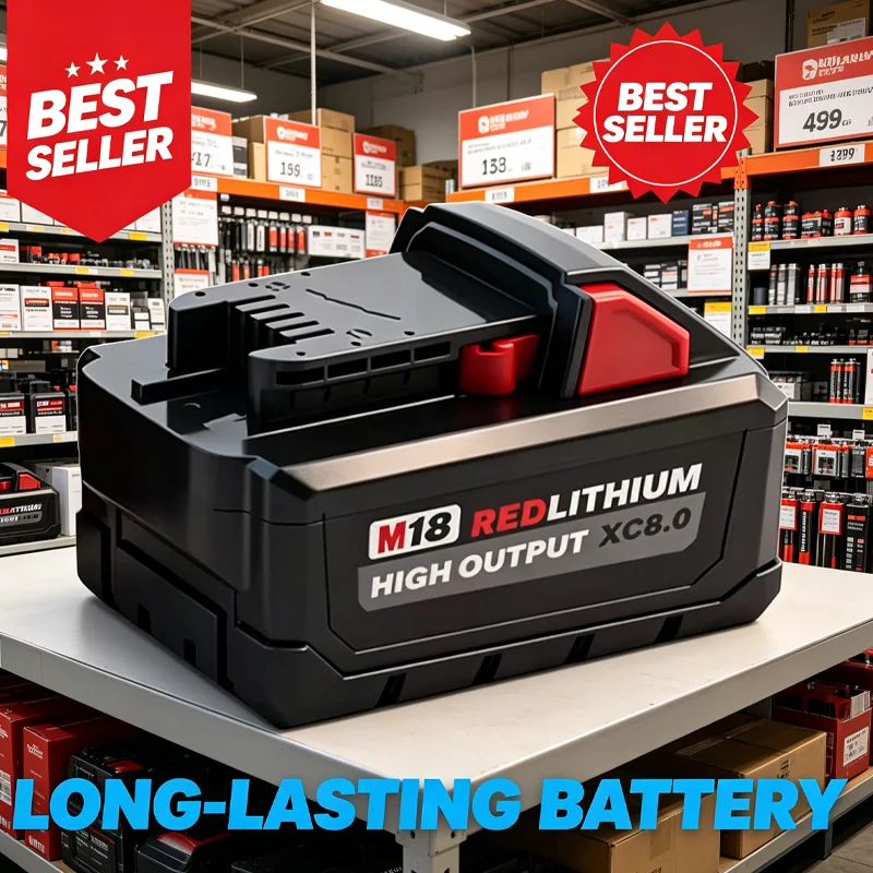 

Genuine Milwaukee M18 8.0Ah Premium Battery Impact Drill Angle Grinder Saw Fully Adapt All Milwaukee M18 Original Tool Chargers
