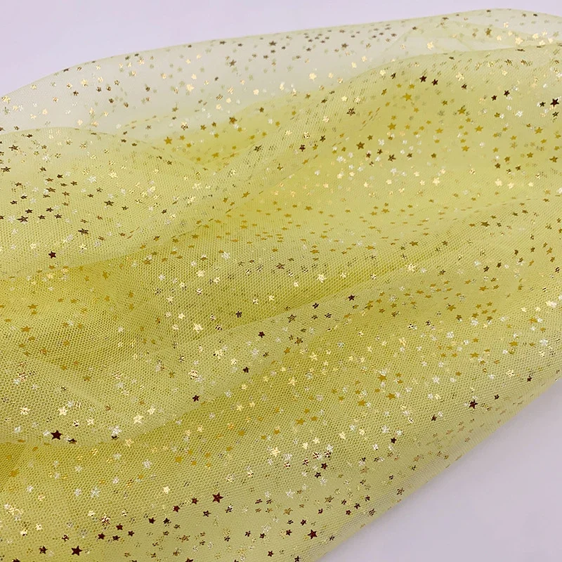 

Gilding stars Sparkly gauze tulle Stage costume Fabric Gauze skirt fabric bow hair Christmas accessories Children's clothing