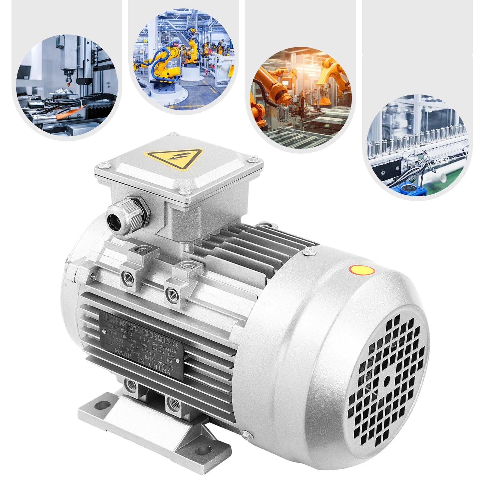 1.1KW 1400RPM محرك كهربائي 3 المرحلة 380 فولت الألومنيوم المحرك الصناعي 19 مللي متر رمح لمضخة الآلة