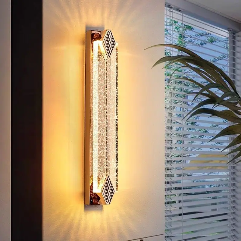 Crystal Outdoor Wall Lights Balcony Stairs Aisle Corridor Waterproof Exterior Wall Lights Simple Patio Villa Lights