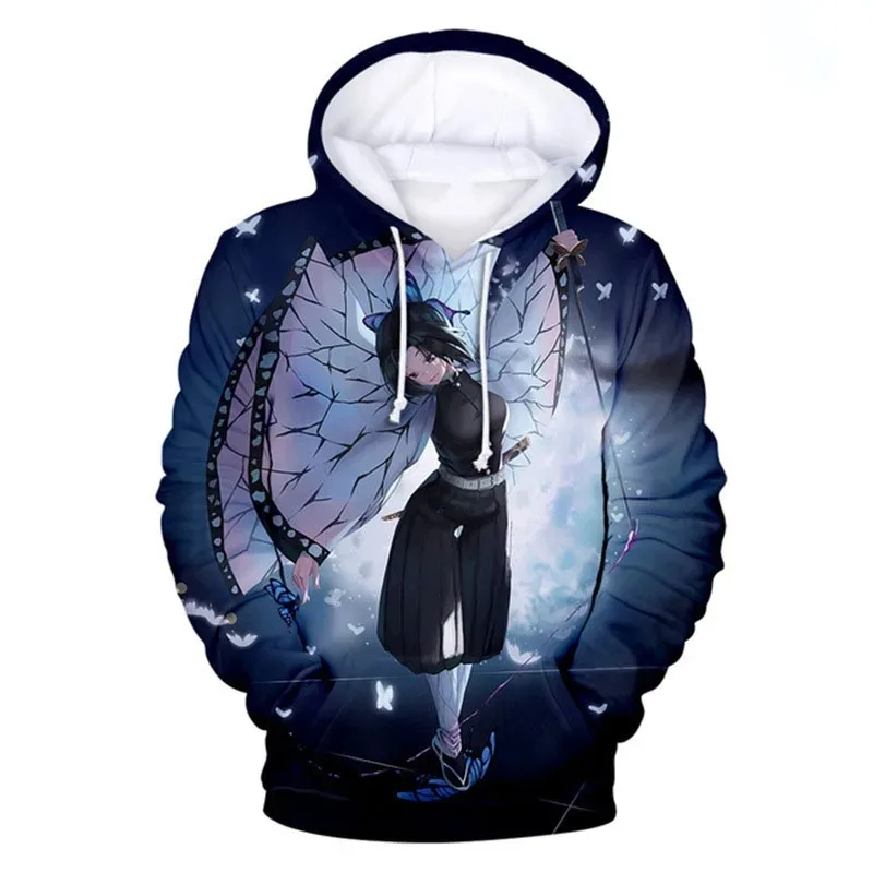 Anime Demon Slayer 3D Print Hoodies Men Women Causal Oversized Hoodie Pullovers Hooded Sweatshirts Tracksuit Coats Kids Clothing