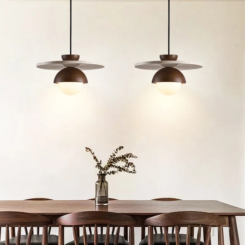 Nakaguwabi Sab نمط الرجعية الجوز اللون مطعم غرفة نوم اللوح الأمامي بهو الممر قلادة الخفيفة