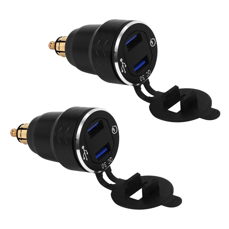 2X Aluminum Alloy Quick Charge 3.0 Dual Motorcycle USB Charger For Bmw Motorcycle Charger For Triumph Tiger Ducati