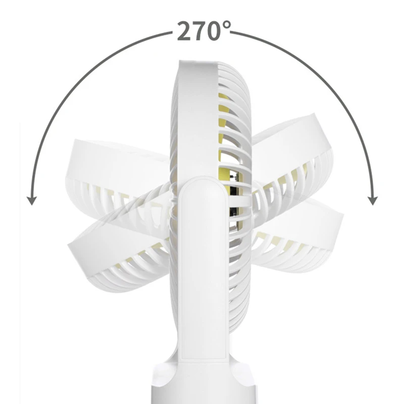 Wiederaufladbare Tragbare Elektrische Fan USB Mini Multifunktions 4000mAh Batterie Betrieben 4 Speed Wand Montiert Kühlung Ventilator Fan