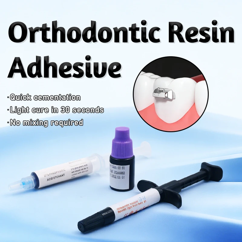 Orthodontist Composite Kit Professional Orthodontic Adhesive Etching Gel Bonding Light Cure Resin Kit Durable Attachment