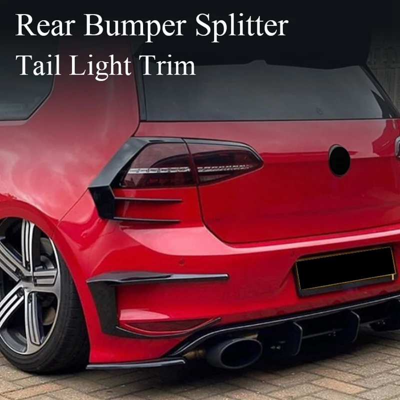 

Rear Bumper Splitter Canard Tail Light Frame Stickers Trim For Golf 7 R GTD R400 2012 2013 2014 2015