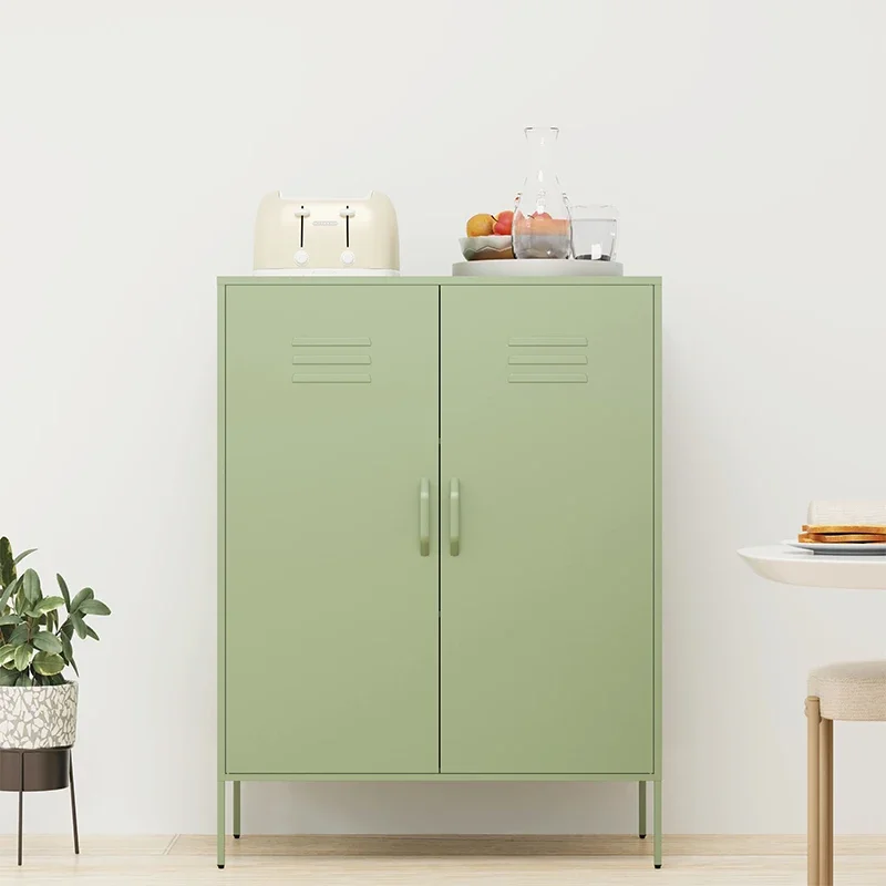 Home Kitchen Metal Sideboard Buffet Cabinets 2 Doors Metal Storage Locker Dining Room Sideboard Kitchen Side Board Cabinet Steel