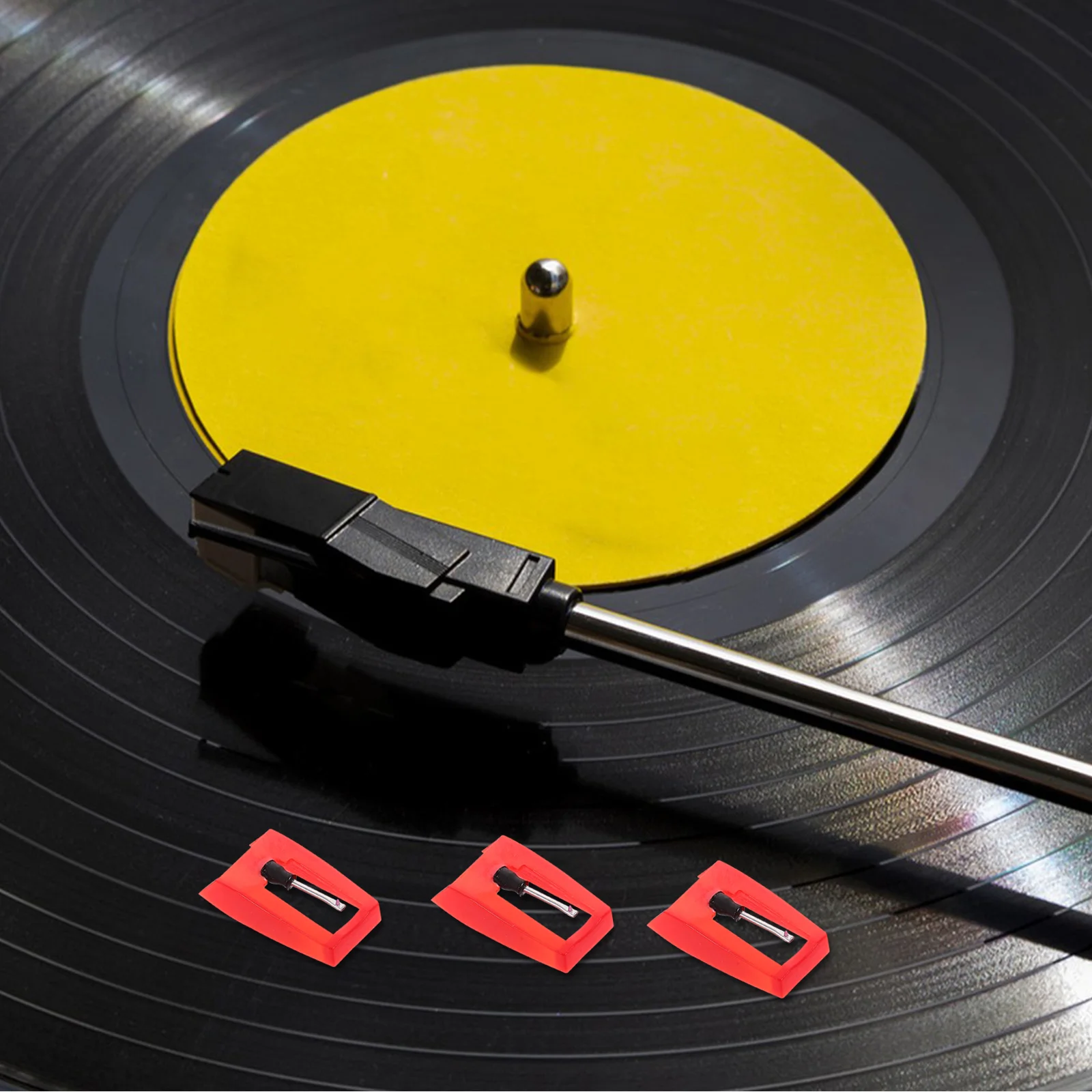 

1 set 1 Set Stylus Needle For Turntable Replacement With Vinyl Record Cleaning Brush Nonmagnetic Phonograph Player Accessory Kit