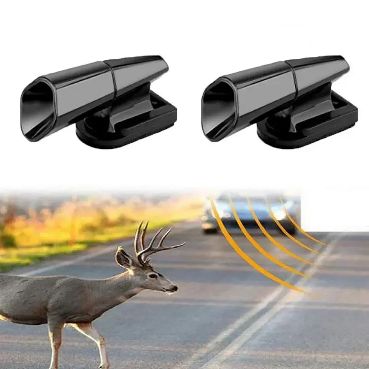 Ultrasonic Car Deer Whistle Animal Repeller Front Grille Mount Auto Safety Alert Repellent Safe for Automobiles