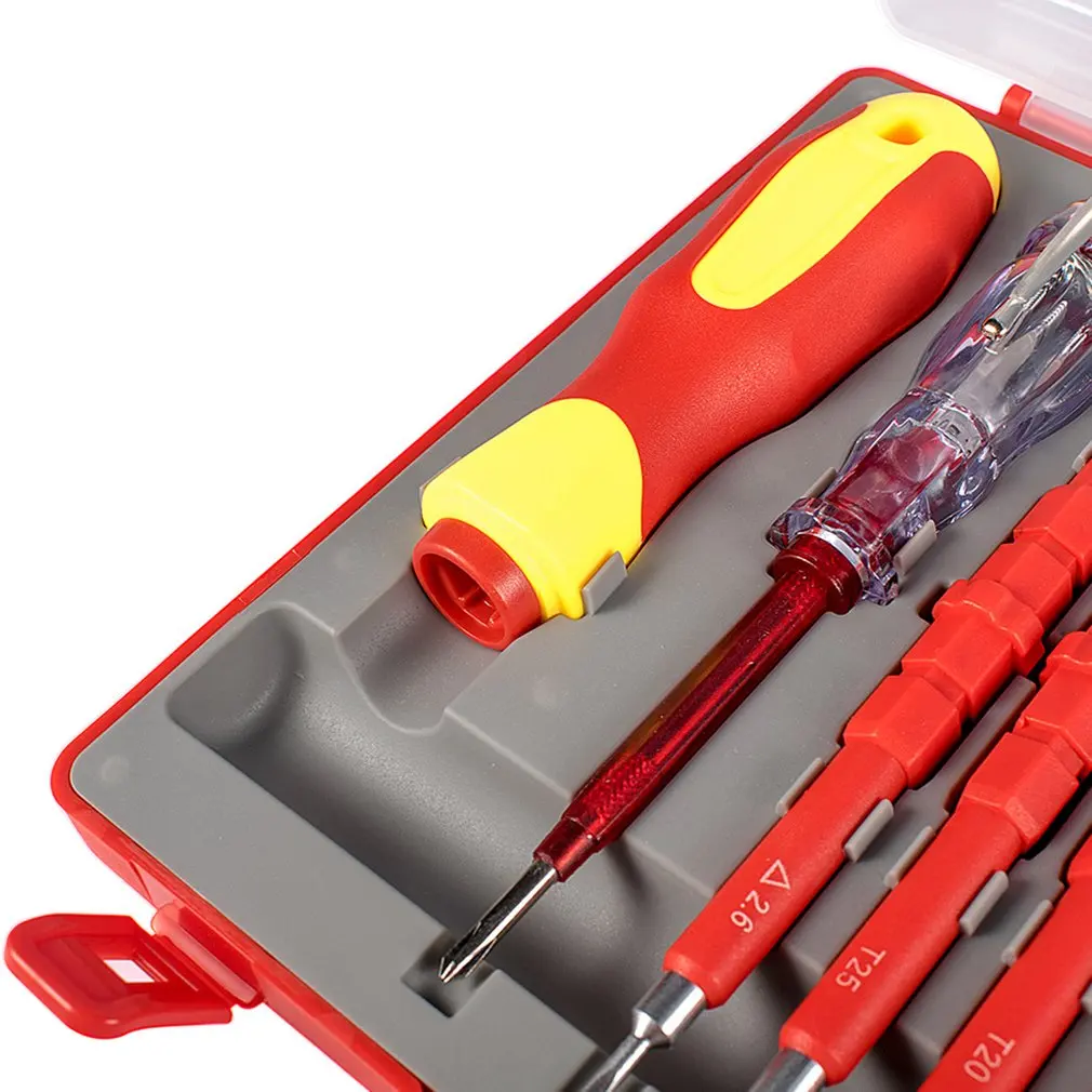 26 Pcs/set Insulated Screwdriver Set Precision Removable Magnetic Bits Torx Hex Slotted Household Repair Hand Tool