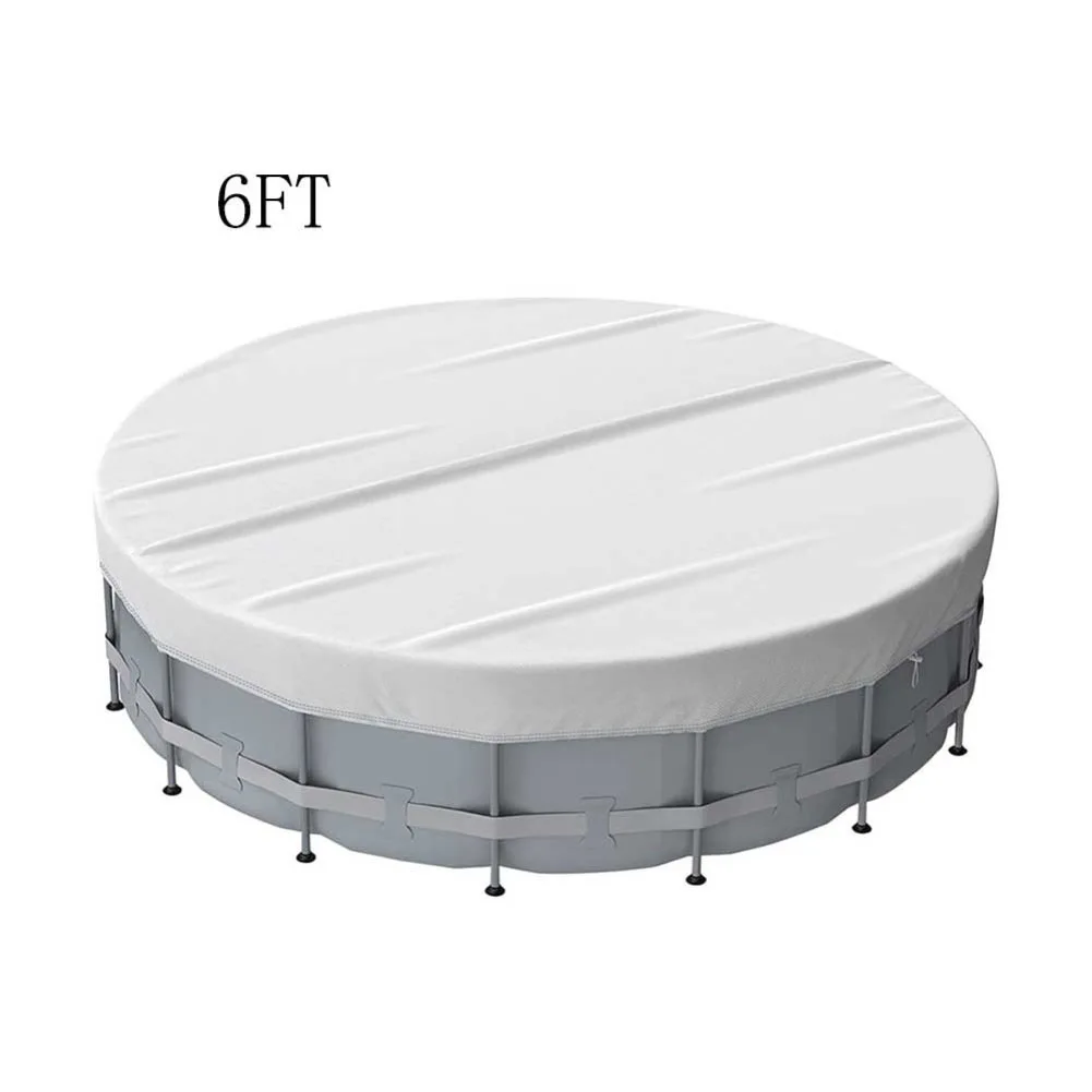 

12FT Round Pool Cover Compatible With Inflatable Pools Inflatable Pool Cover Comfortable Swimming Temperature Debris Protection