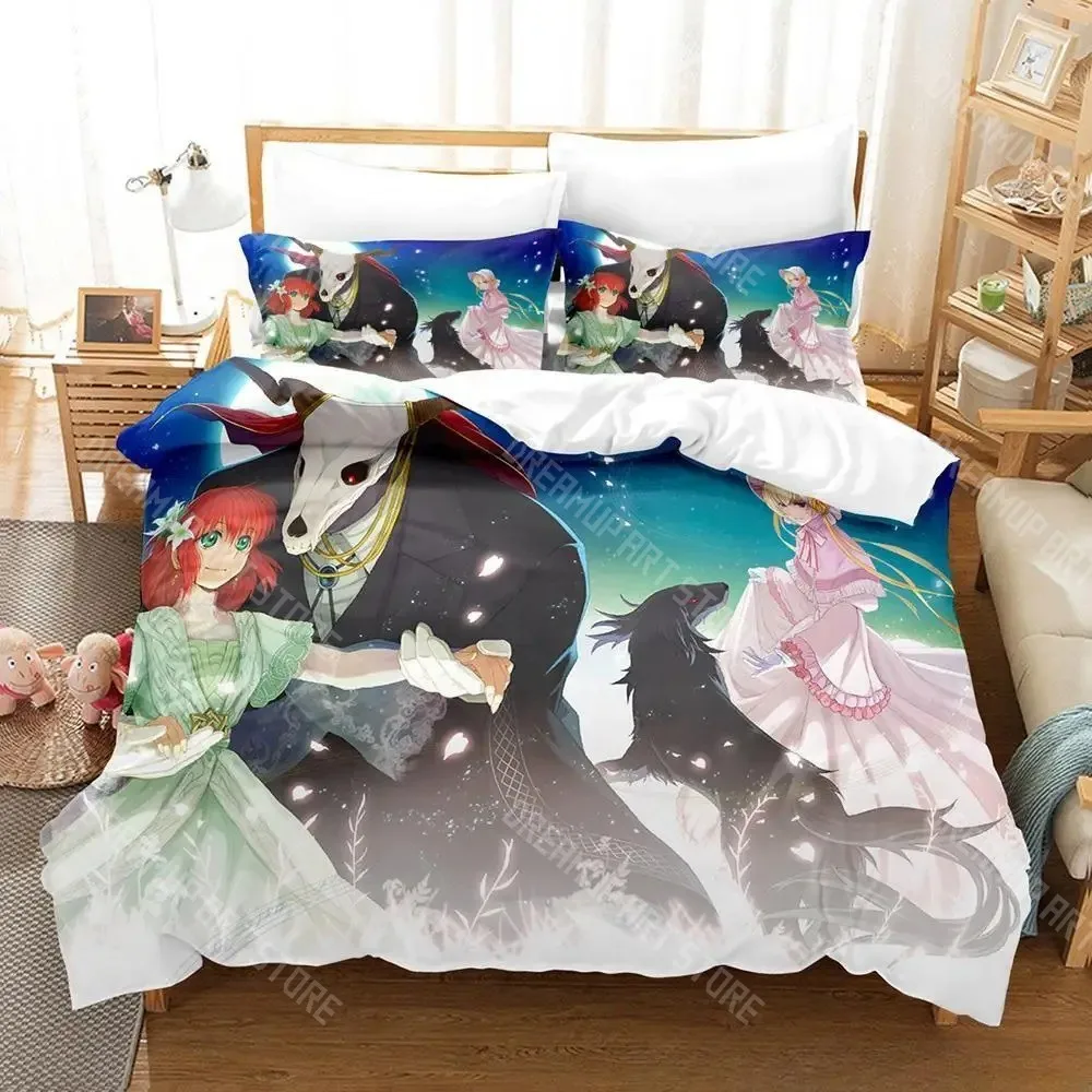 3D Printed Ancient Magus' Bride Anime Bedding Set for Boys Girls Duvet Cover Pillowcase Twin Queen King Full Single Double Sizes