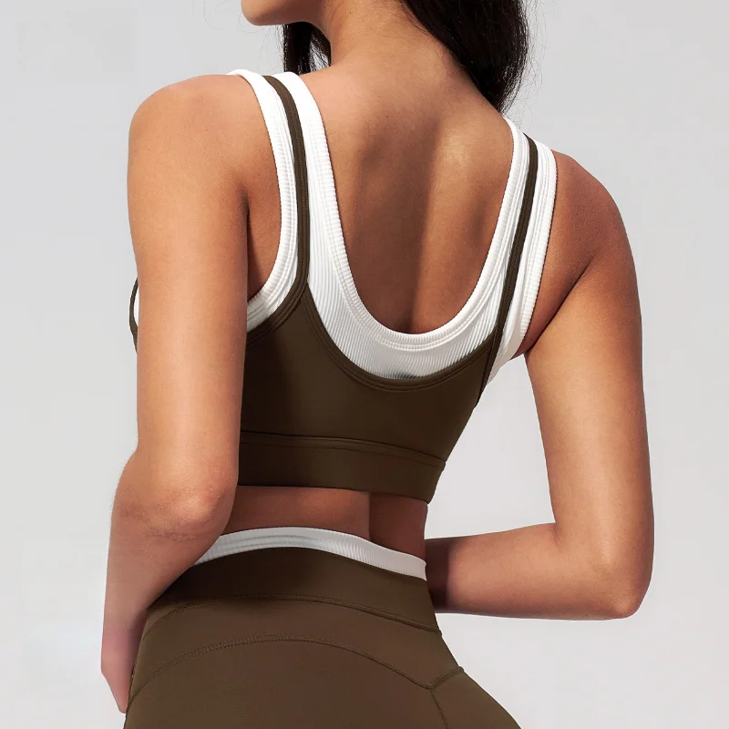 

Sporty Woman Top Seamless Two-piece Sports Bra Sportswear Woman Gym Women Underwear Push Up Bras Sexy Outfits Female Clothing