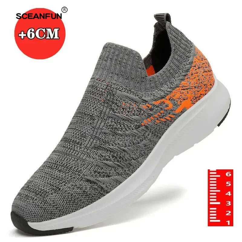 Elevator Shoes Men'S Chunky Sneakers Height Increase Insole  6CM Plus Size High Quality Luxury Brand Heighting Board 37-44