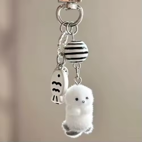 Fluffy Alpaca Elk Capybara Animal Keychains Resin Cartoon Lovely Funny Garlic Goose 3D Doll Pendant Bag Box Car Key Ring Jewelry - Image 44