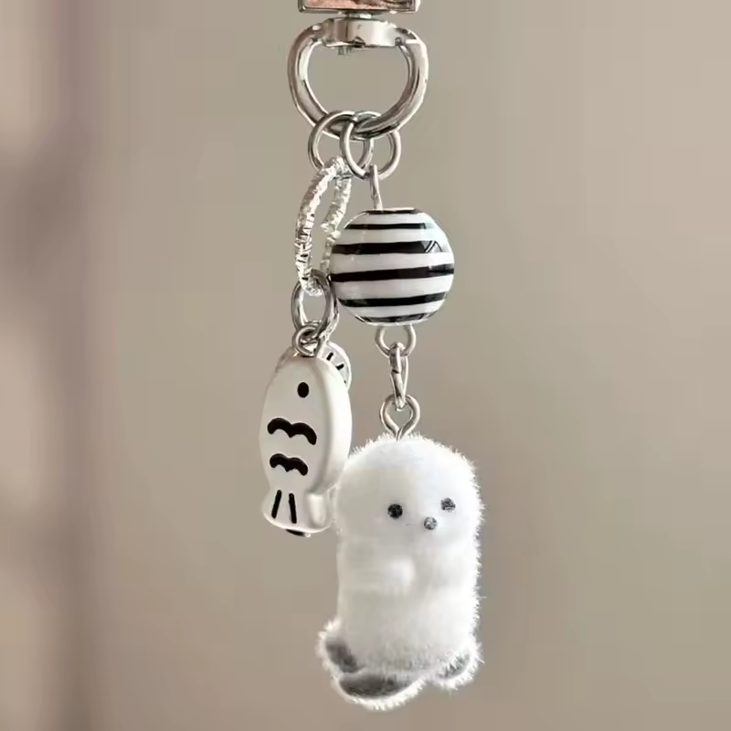 Fluffy Alpaca Elk Capybara Animal Keychains Resin Cartoon Lovely Funny Garlic Goose 3D Doll Pendant Bag Box Car Key Ring Jewelry - Image 44
