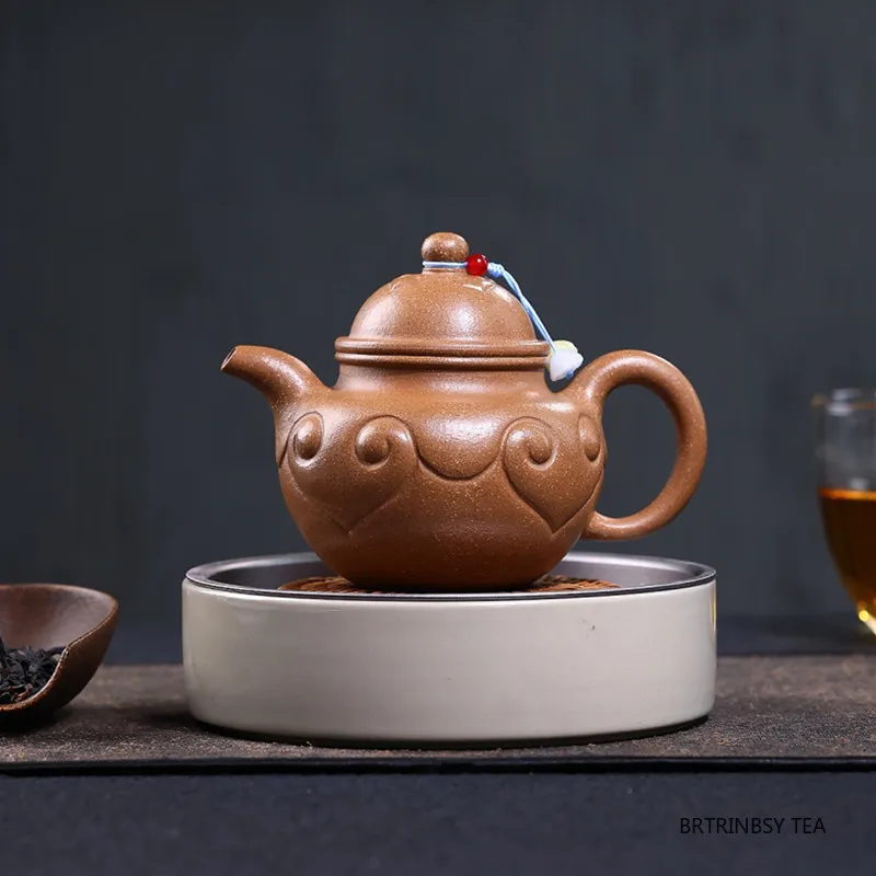 240ml Chinese Yixing Purple Clay Teapots Handmade Raw Ore Zisha Tea Pot Tradition Beauty Kettle Tea Set Household Teaware
