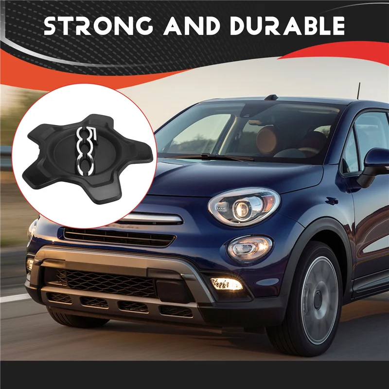 

4X крышка центрального колеса автомобиля 6AN68LXHAA 735626311 для Fiat 500X 2016-2022, пылезащитный чехол, автомобильные аксессуары, черный