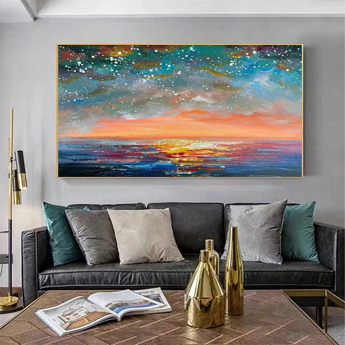 Modern Hand Painted Oil Painting on Canvas Paris Cityscape Landscape Wall Art Fine Arts Decor for Living Room