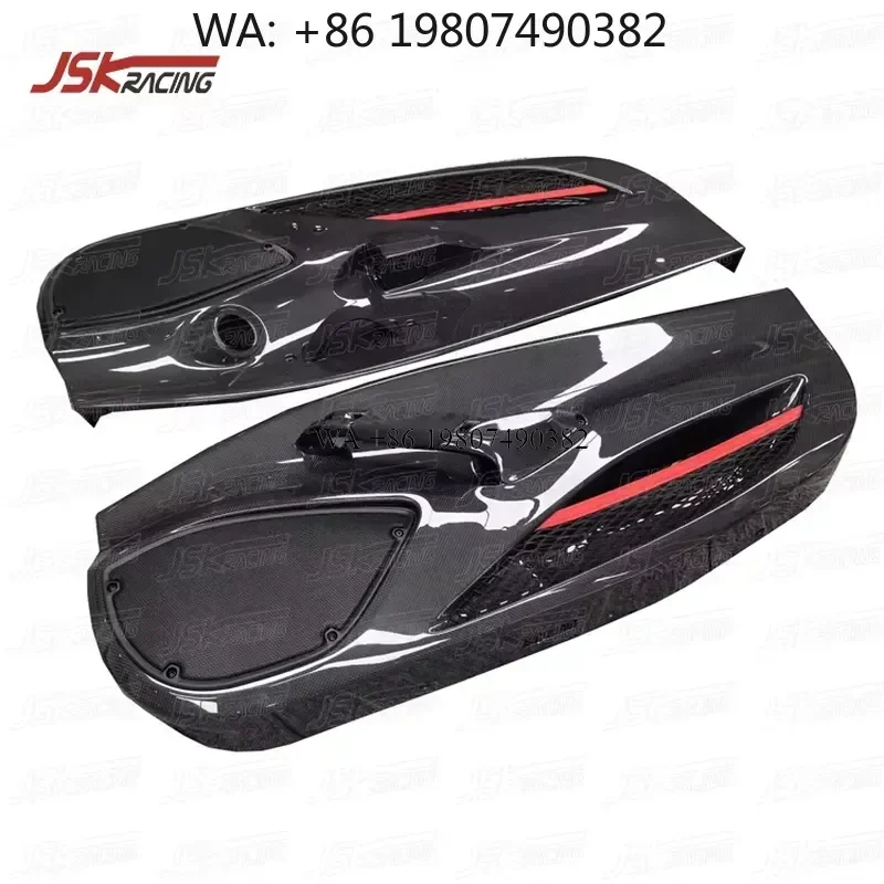 Wmwmnu for 488 2015-2018 Pista Style Dry Carbon Fiber Door Panels Interior Trim Accessories Car Styling Upgrade Parts