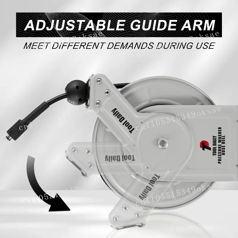 2025 New Heavy Duty 60Ft Hose Reel Auto Retractable for High Pressure Car Washer