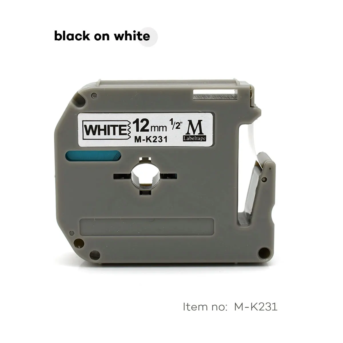 MK231 Label Tape 12mm Compatible for Brother PTouch M Tape M231 Black on White for PT-M95 PT-90 PT-65 M95 Label Printer labeller