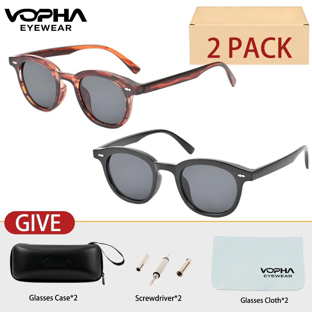 

VOPHA Style Retro Small Square Sun Glasses for Women TR90 Frame Square Sunglasses Uv400 Male 2pcs S03