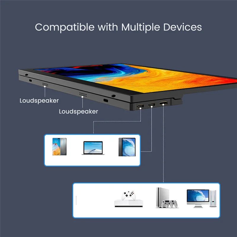 Portable Monitor 14.1 Inch 1080P Full HD Laptop External Second Screen Gaming IPS Computer Display Screen Extender